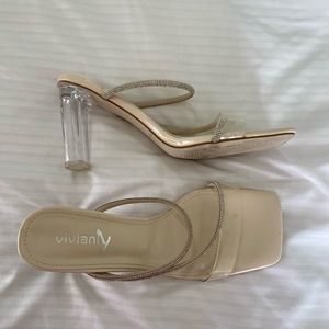 Trendy Sparkly Clear Heels